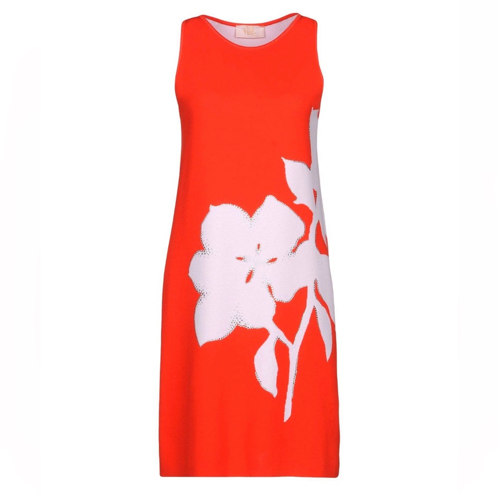 VDP Collection Red Knit Sleeveless Dress 6/42 Mint